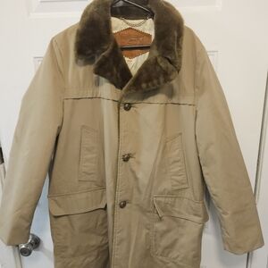Vtg Woolrich Faux Fur Long Coat